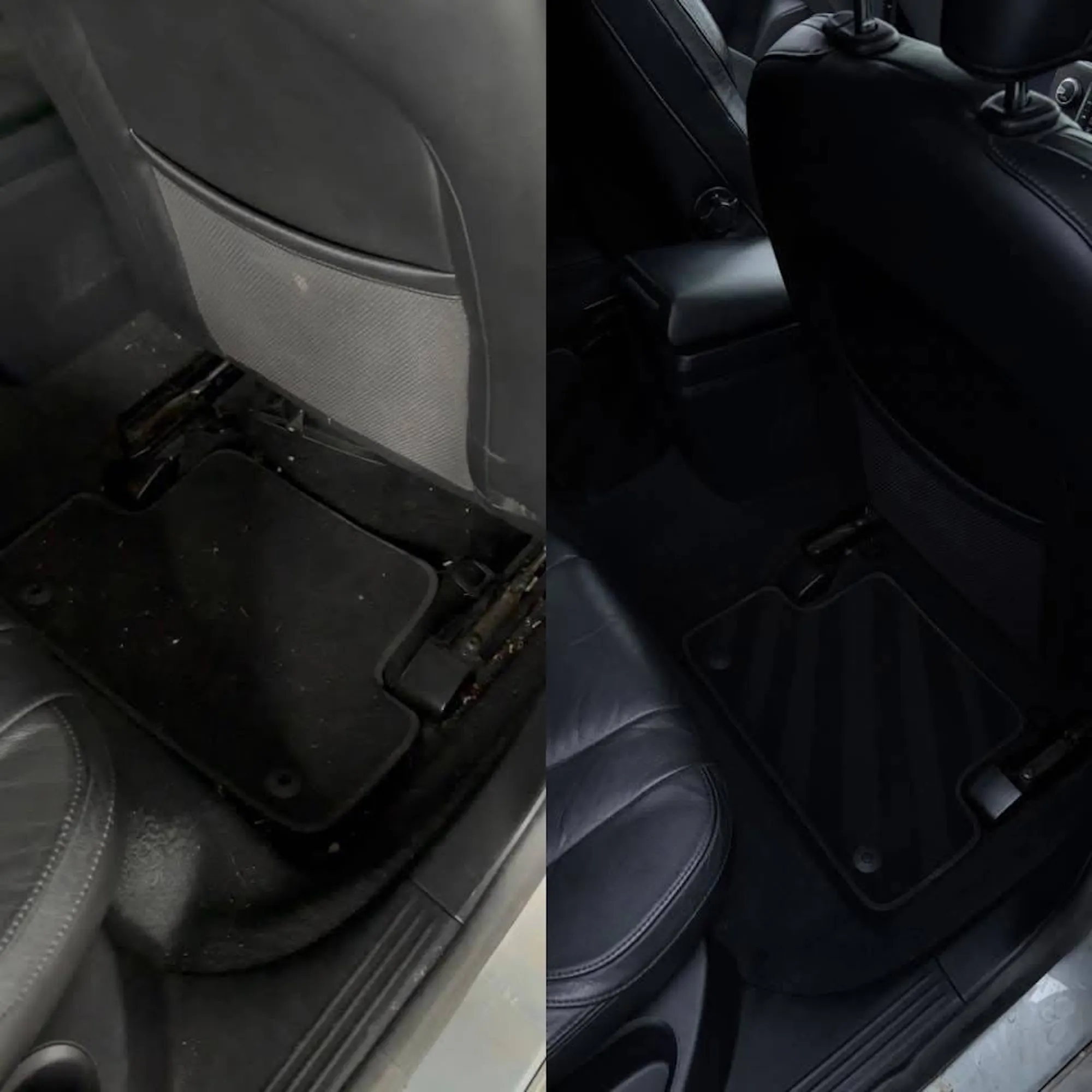 Door sill and floor mat cleaned, before and after