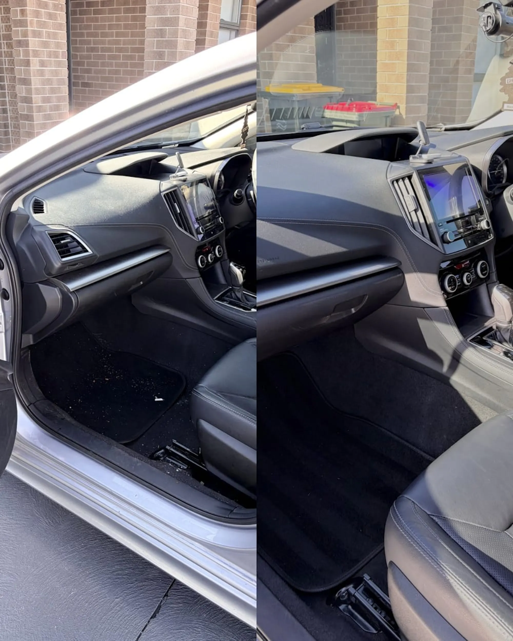 Interior detail, before and after