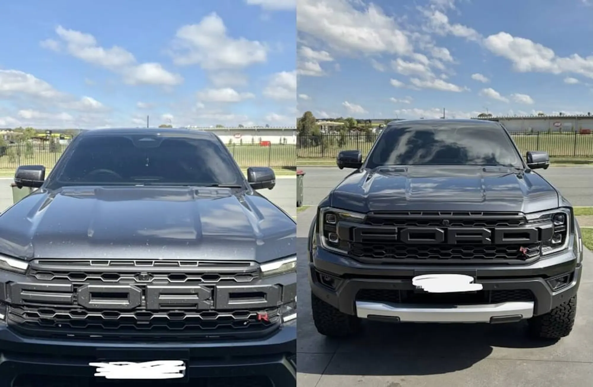 Ford Raptor exterior detail, before and after